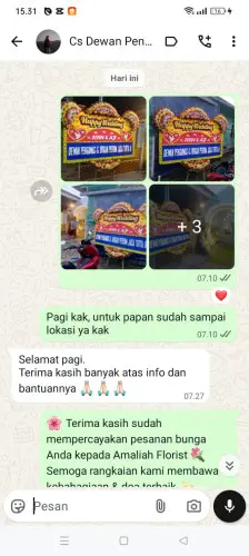 Testimonial Papan Bunga Pernikahan panacaran